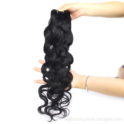 Wholesale price virgin best lady weaves, natural color malaysian ocean wave weft hair